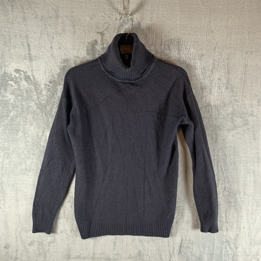 Pure Treat Women's Turtleneck Sweater Knit Cashmere Merino Wool Purple Gray XS/S